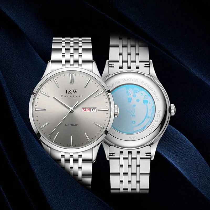 IW Carnival Luxury Brands Men's Watch Automatic Imported Business Style Simple Movement Mechanical Sapphire Mirror Male Watches
