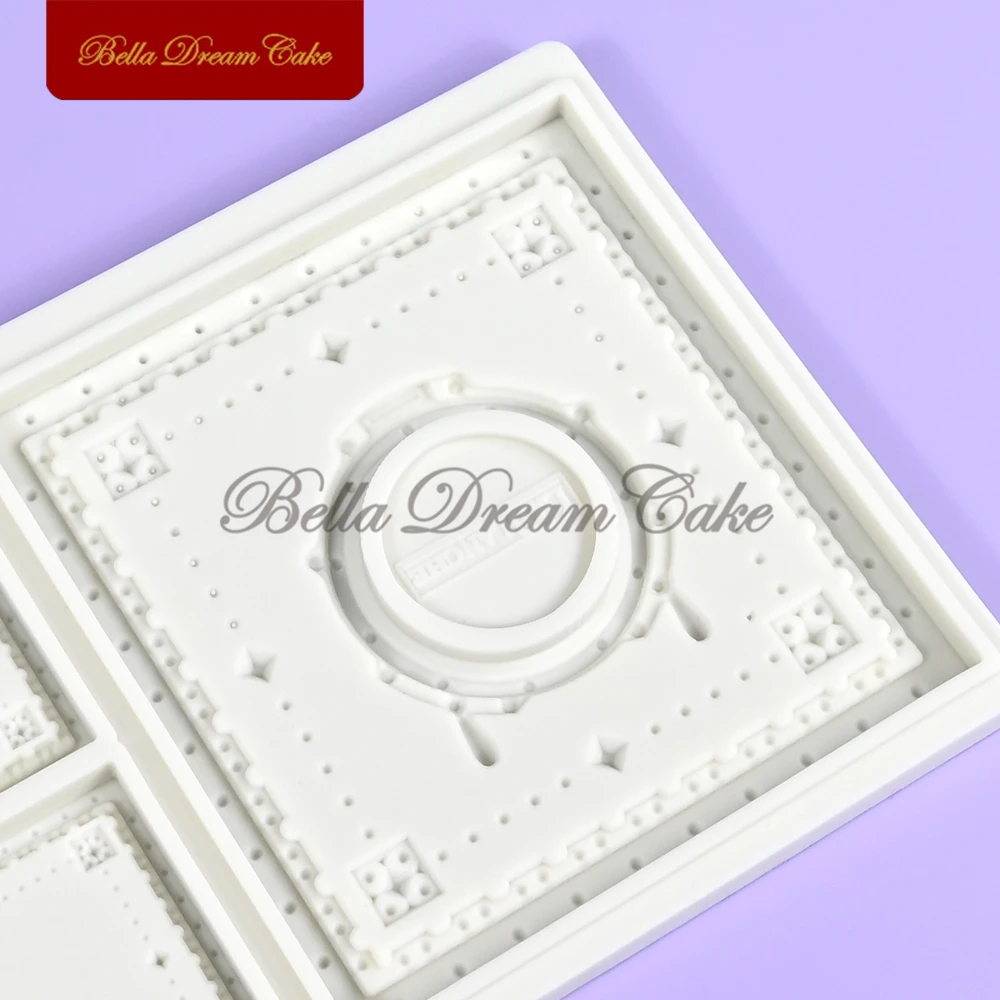 3D Steampunk Frame Relief Silicone Mold Fondant Chocolate Embossed Mould Cake Decorating Tool DIY Clay Plaster Molds Bakeware