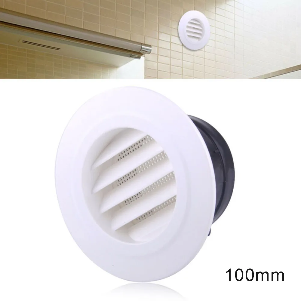 Plastic Round Air Exhaust Vent Grille Cover for Wall Ventilation Inlet and Outlet with Adjustable Air Volume Control