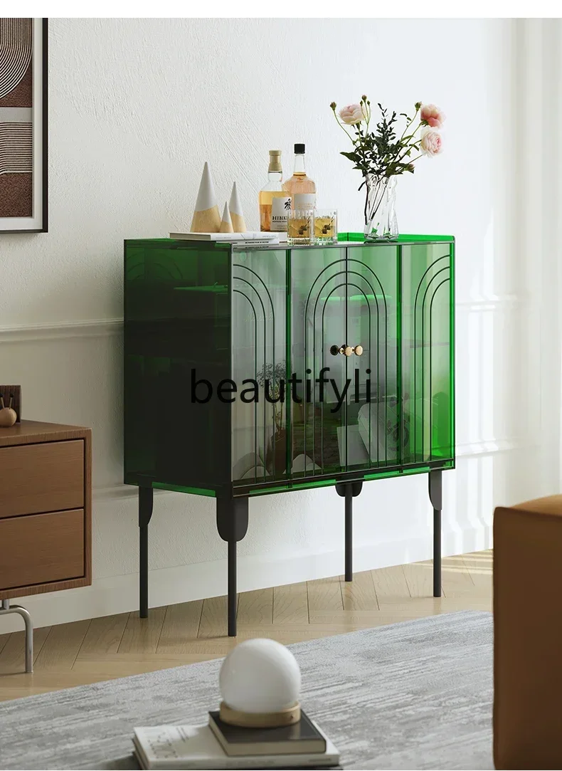 

yj7 Light luxury dining side cabinet modern simple Nordic entrance decorative storage sofa storage glass French wine cabinet