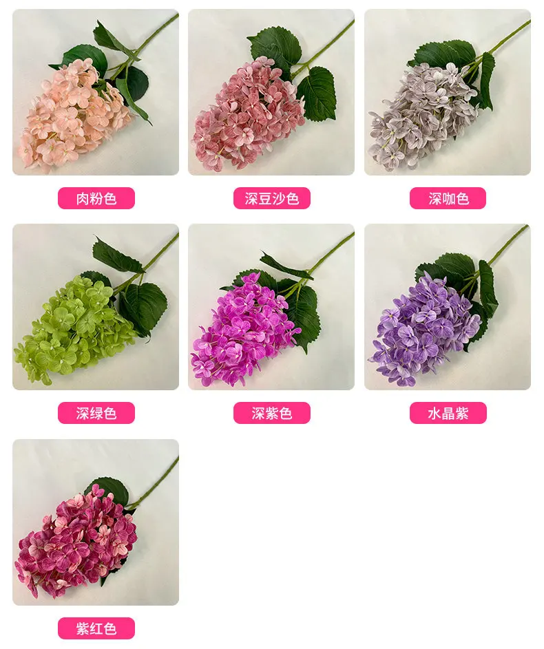 4-teiliges Set aus künstlichen Latex-Hortensien mit realistischem Aussehen, Kunstblumen für Hochzeitsdekoration, Hortensien-Blumenarrangement für Partys, Heimdekoration, Ornament – Detail 5
