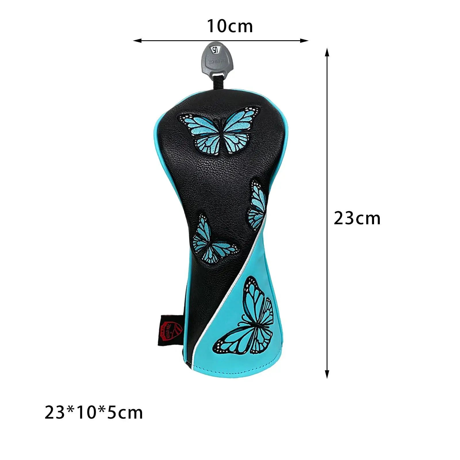 Golf Wood Headcover Protective Sleeve Butterfly Pattern Scratch Proof PU Leather