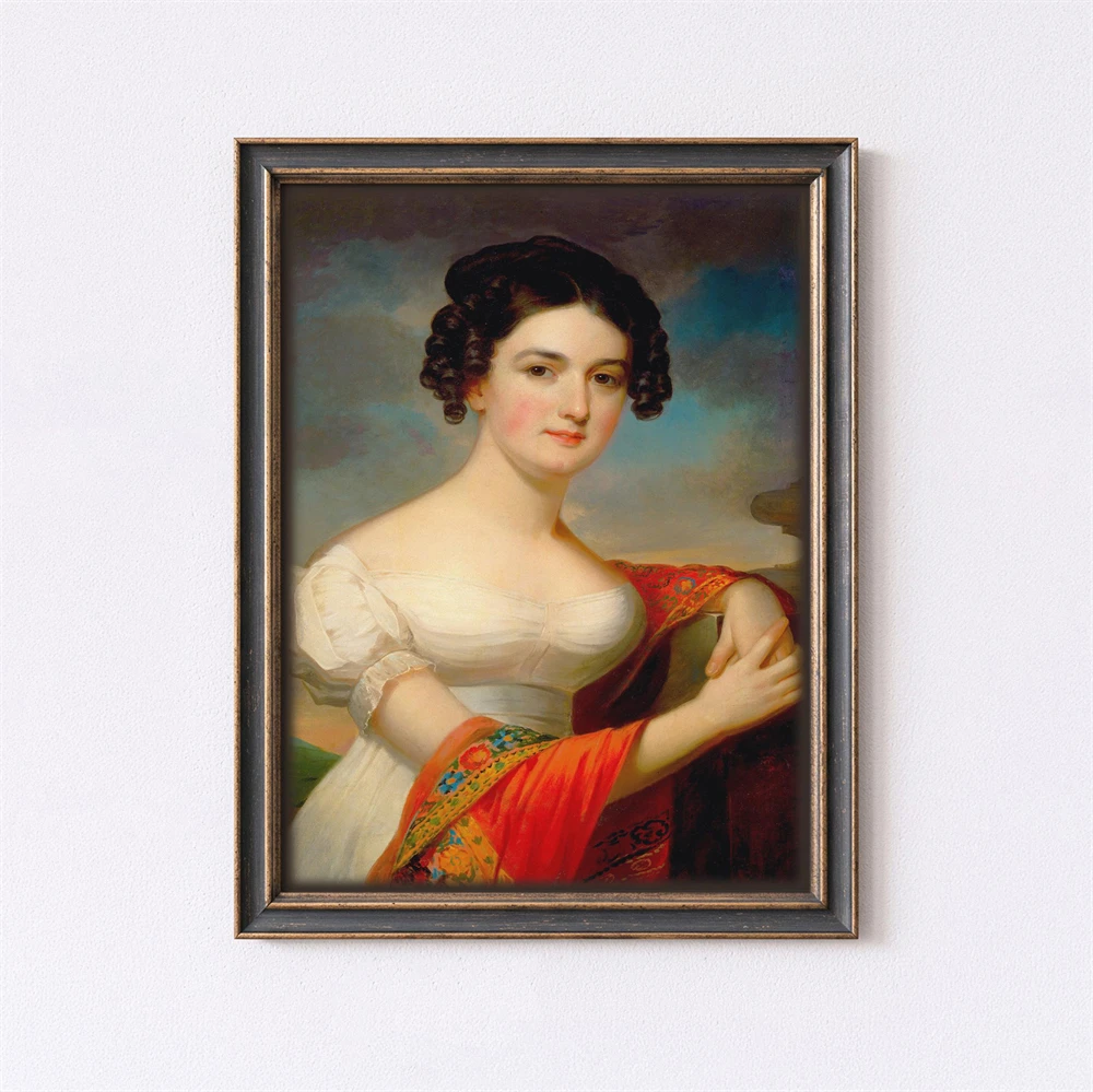 

Vintage Portrait Rococo Canvas Painting Classic Art Print Retro Reading Lady Painting Print Duchess Of Maria Amelia Of Braganza