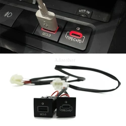 Fast Car Charger Socket 12V/24V USB Charging Outlet Power Adapter QC3.0 PD Type for VW Golf 6 Jetta 5 MK5 Scirocco 06-12