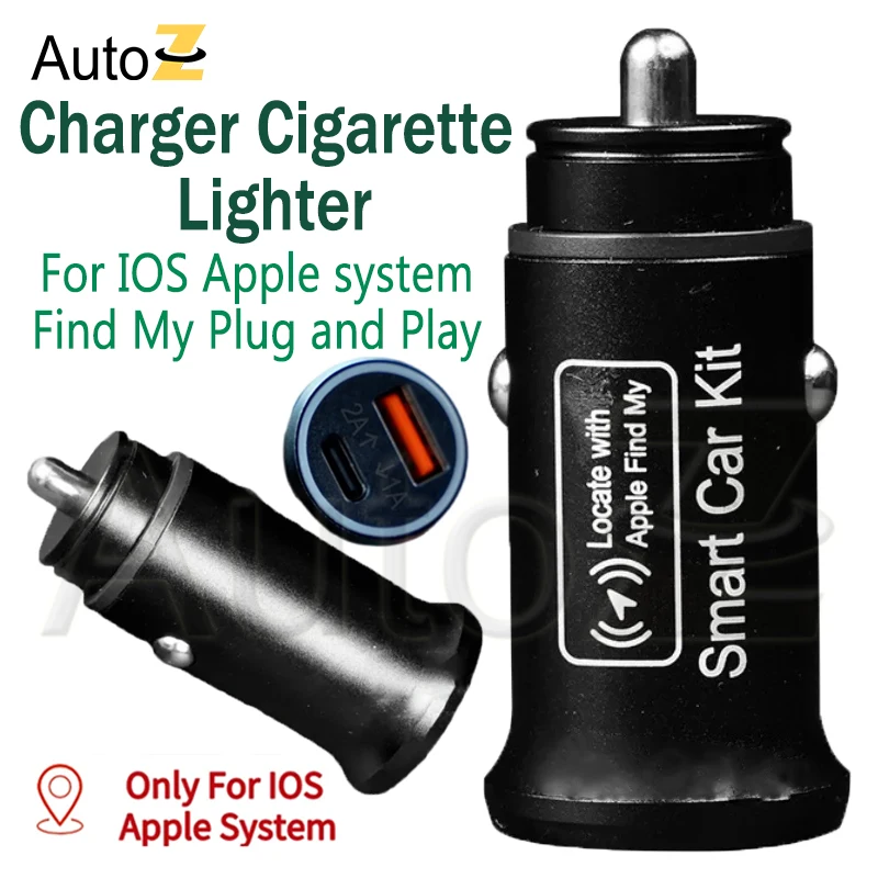 범용 어댑터 숨겨진 GPS 트래커, USB C 타입, IOS 애플 시스템용, 내 플러그 앤 플레이, 자동차 OBD 충전기, 담배 라이터 찾기
