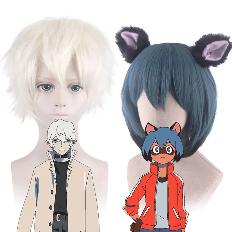 

Synthetic Cosplay Wig Brown Animal Ears Short Fluffy Layered Hair Costume Party Heat Resistant Fiber Hairpiece for Women Men