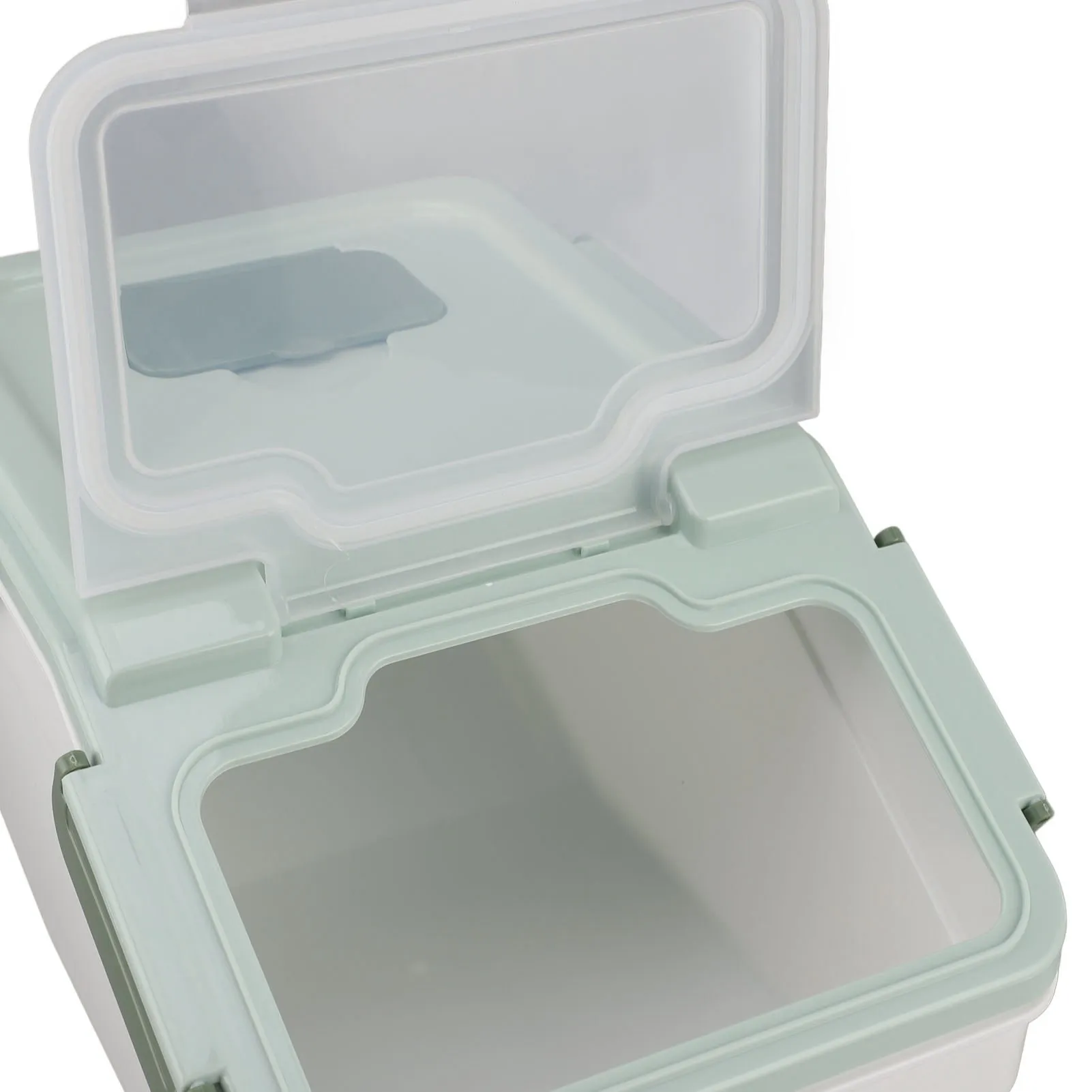 Airtight Rice Container Thickened Rice Storage Bin with Easy Open Lid for Kitchen Grain Flour Snacks Mint Green Rice Storage Bin