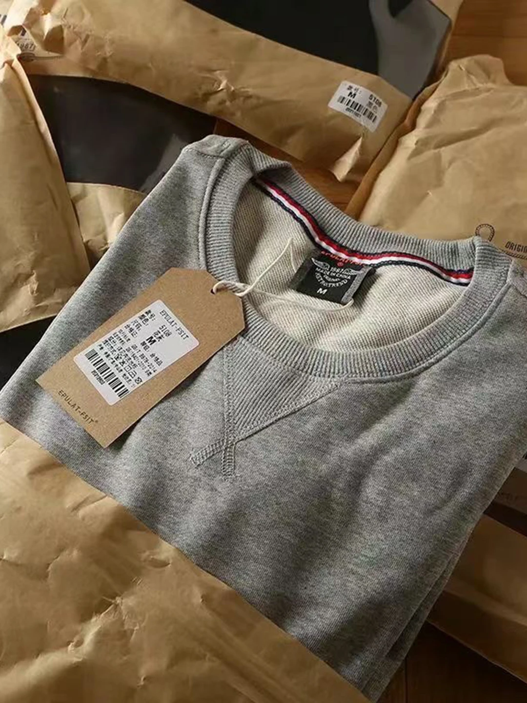 

Мужская повседневная толстовка с длинным светом, круглая нашивка с вышивкой, рабочая смесь хлопка и полиэстера, однослойная ткань, осень-зима, S...