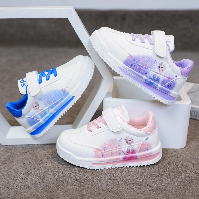 

Disney Cartoon Princess Elsa Frozen 2026 Spring Sport Shoes Angel Tennis Shoes Children Casual Sneakers Boy Girl Shoes