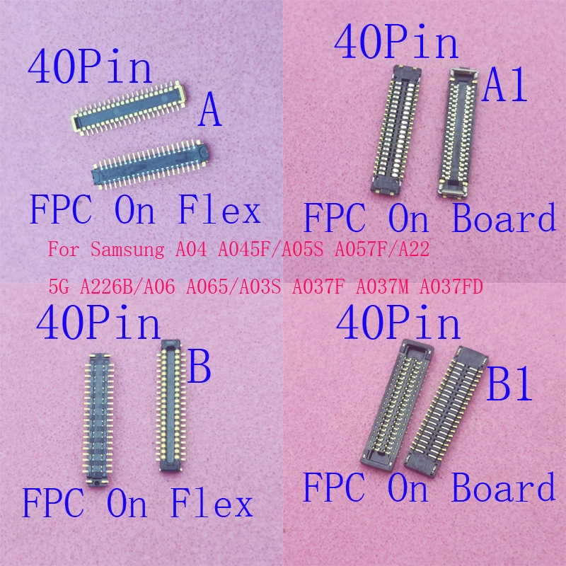 2-100Pcs LCD Display Usb Charger FPC Plug Connector For Samsung Galaxy A05S A057F A22 5G A226 A06 A065 A03S A037 A04 A045 40 Pin