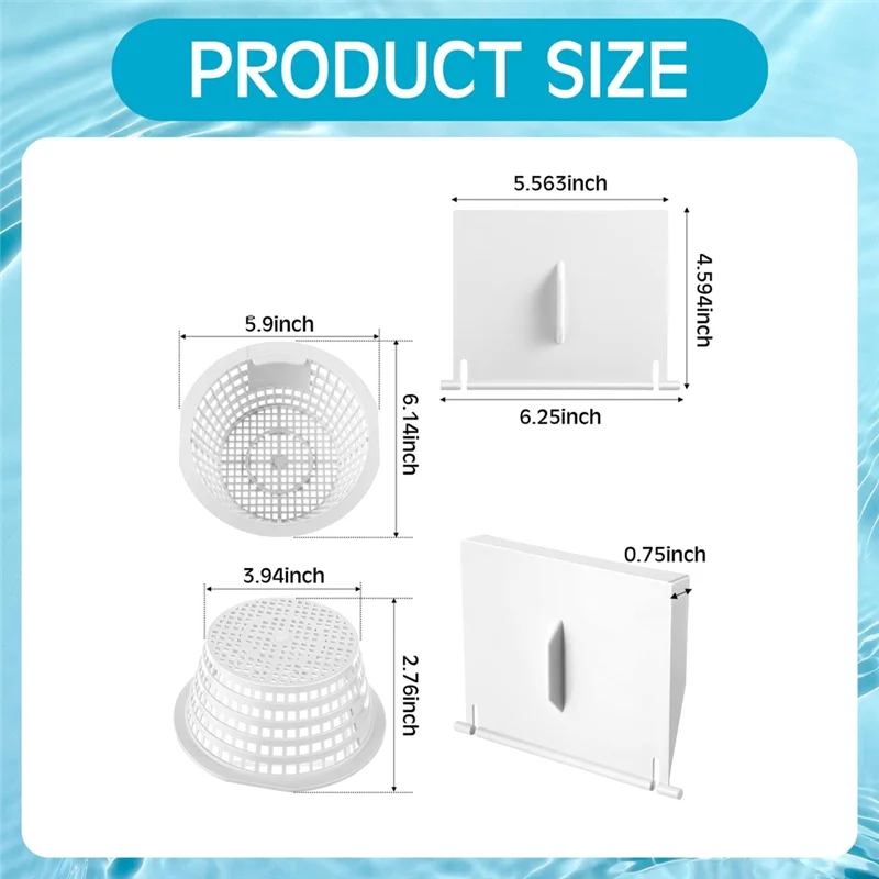AT19-8928 Pool Skimmer Basket Pool Skimmer Skim Vacuum Plate With 90 Degree Elbow 8929 Skimmer Weir Door Flap