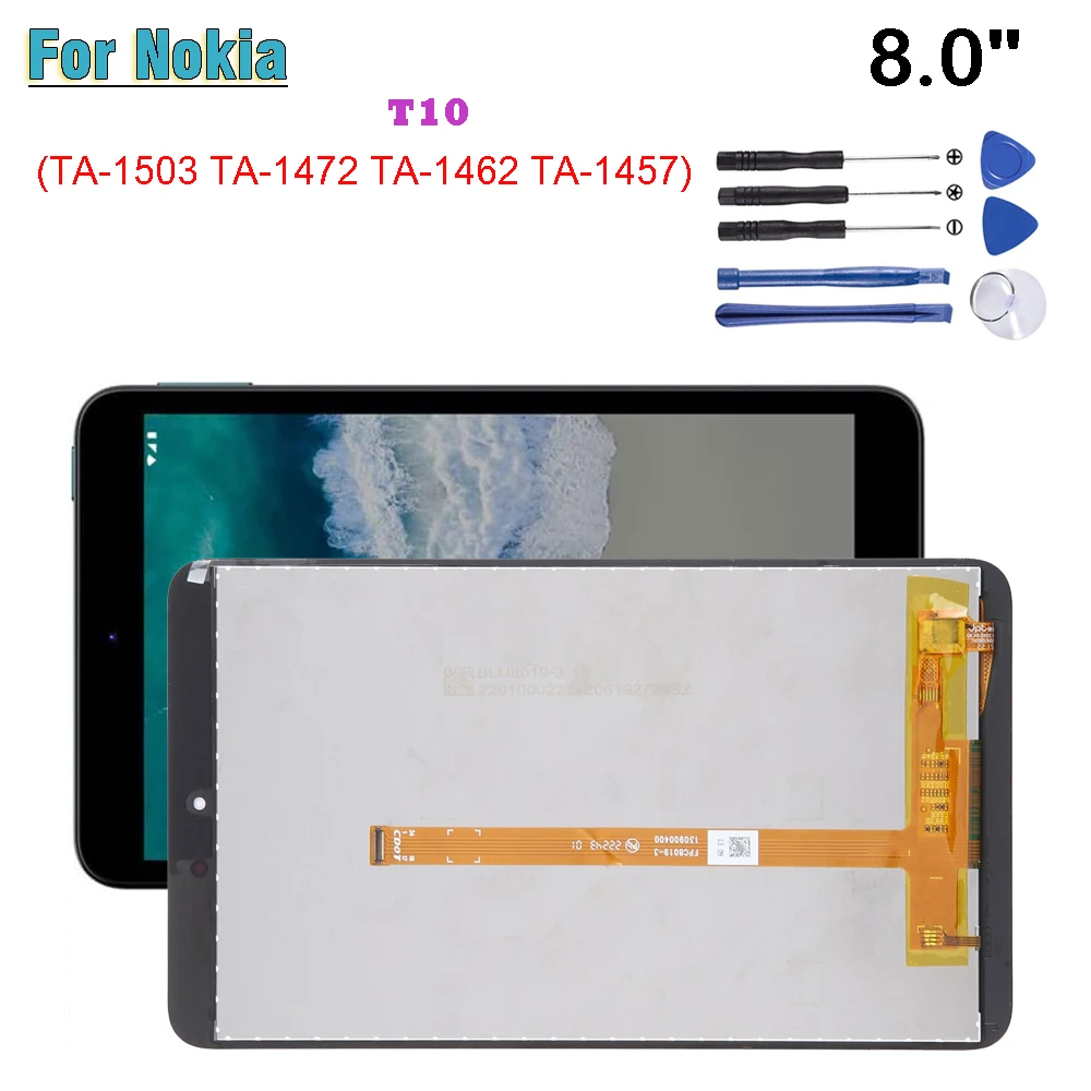 

8.0" AAA+ For Nokia T10 TA-1503 TA-1472 TA-1462 TA-1457 LCD Display Touch Screen Digitizer Glass Assembly Repair