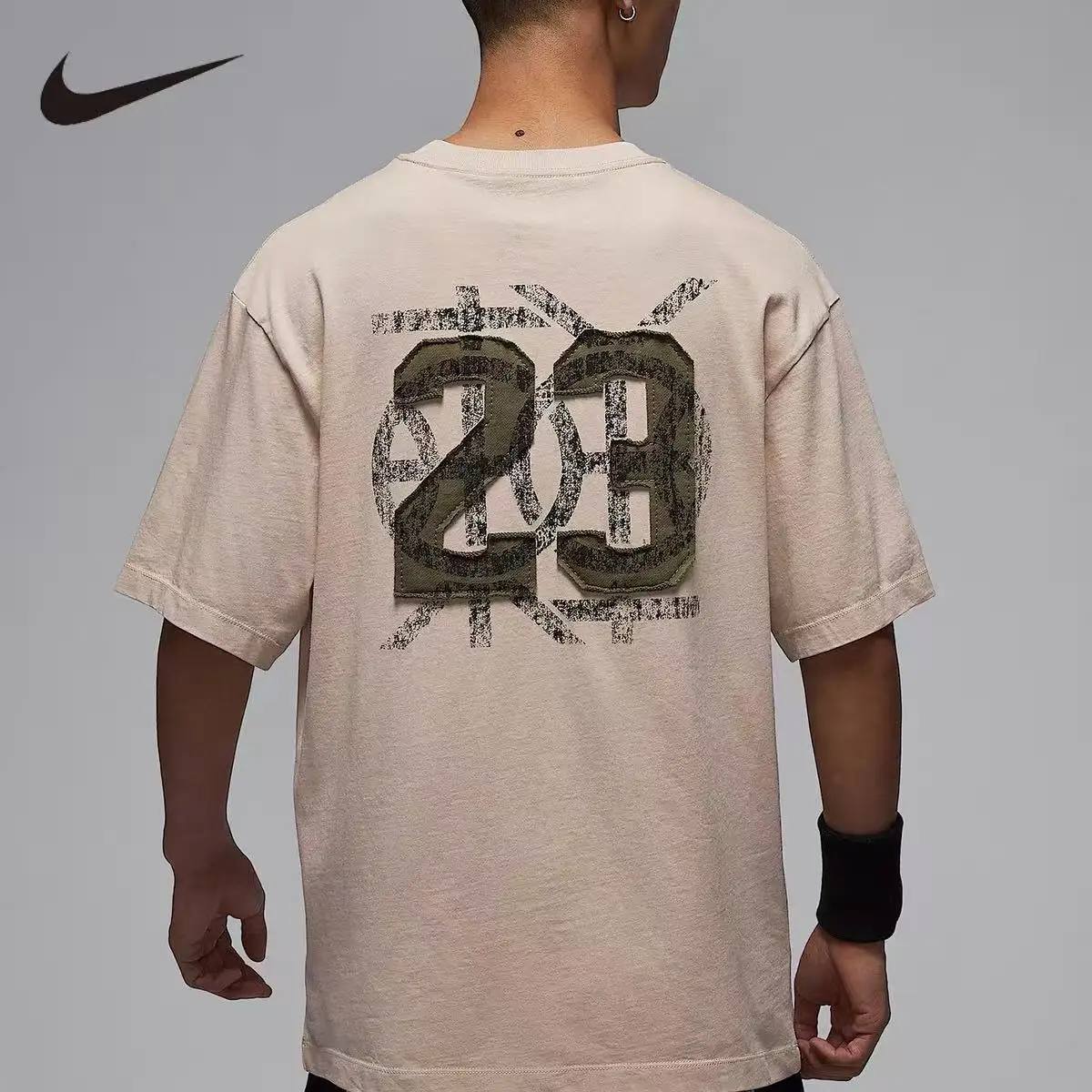 Nike Jordan Men T-shirt Loose Fit Summer Casual Sports Quick Dry Breathable Short Sleeve Tops HV1257-140
