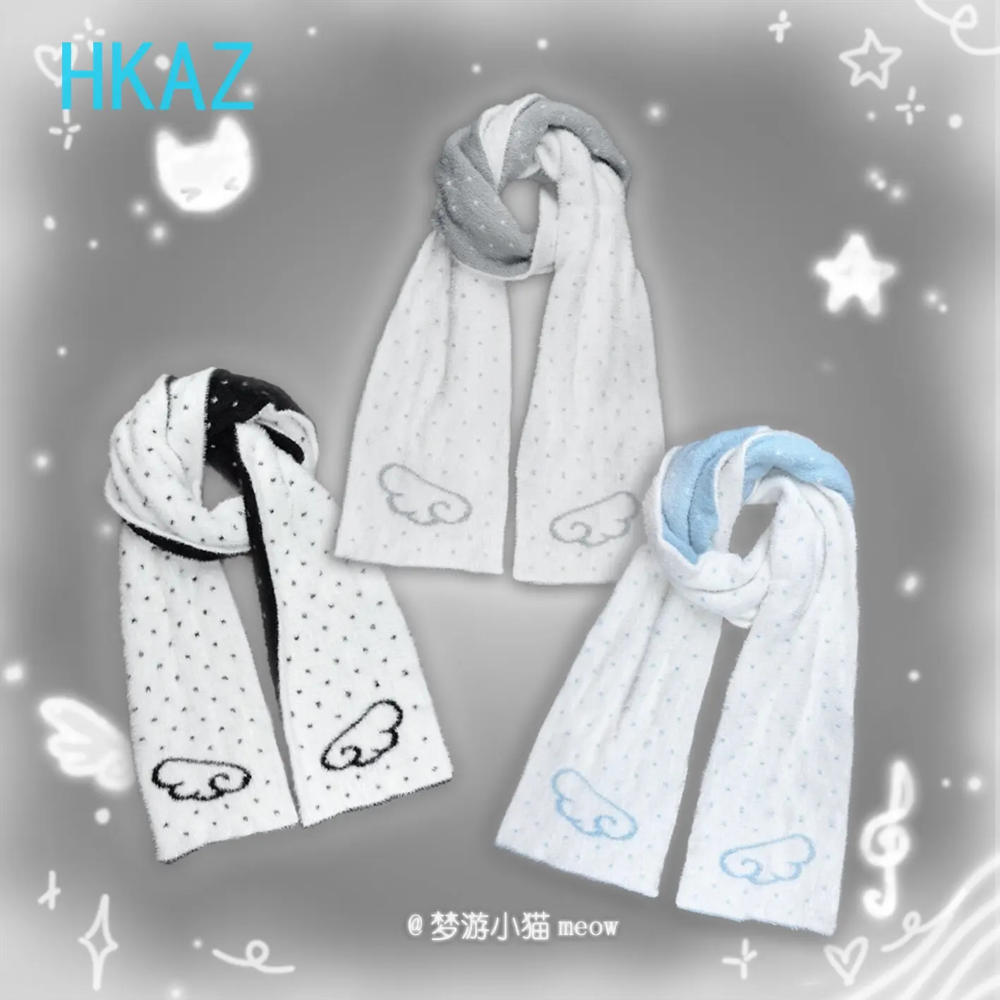 Double-sided Knitted Jacquard Scarf Winter New Imitation Mink Hair Versatile Warm Neck Protection Japanese Sweet Cute Girl Scarf