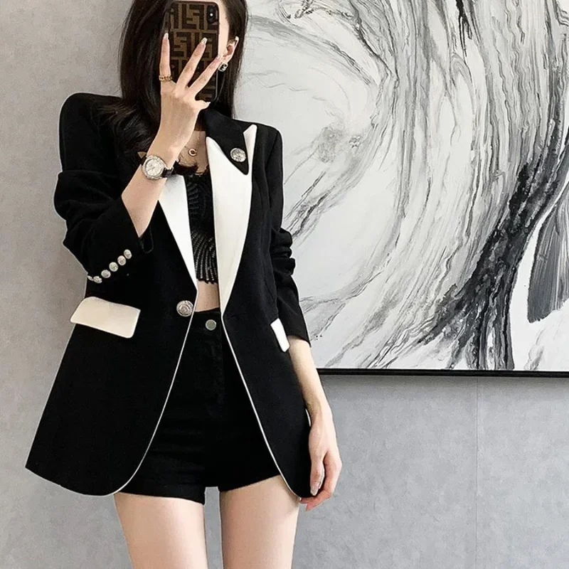 Coats for Women Korean Fashion High Quality Slim Blazer Woman Skinny Jacket Popular Clothes 2025 New Collection In Outerwears