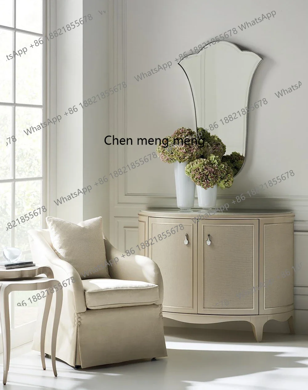 HOT SALES Luxury decoration modern simple entrance hanging mirror light luxury fitting mirror makeup mirror bathroom