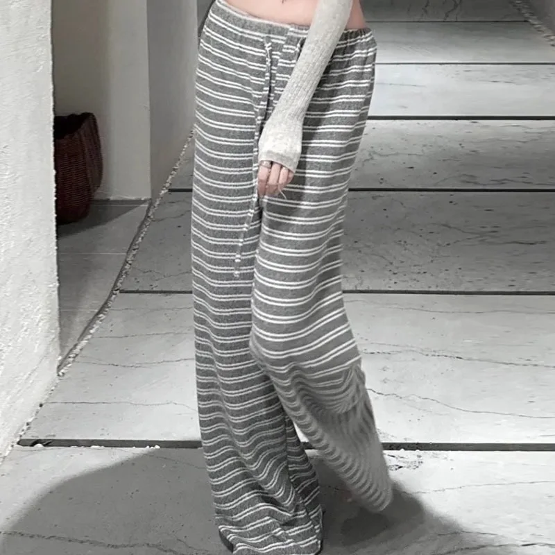 

Брюки East Gate ручной работы с высокой талией, широкими штанинами, в полоску, свободного кроя, универсальные, стройнящие, для повседневной носки, модные, прямого кроя