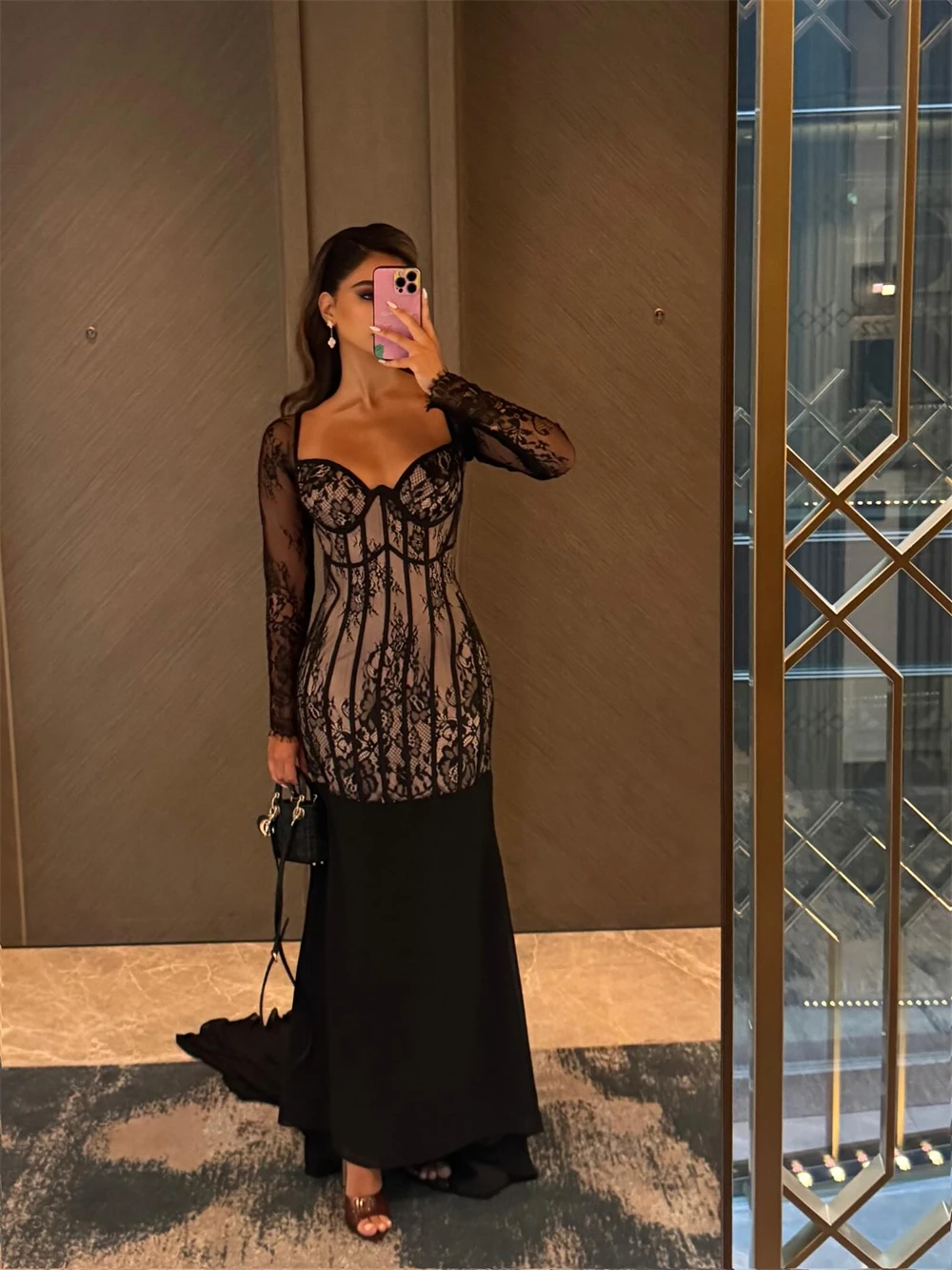 

Customized Mermaid Sexy Black Tulle Evening Dress Classic Strapless Long Sleeves Homecoming Dress Bespoke Occasion Gowns