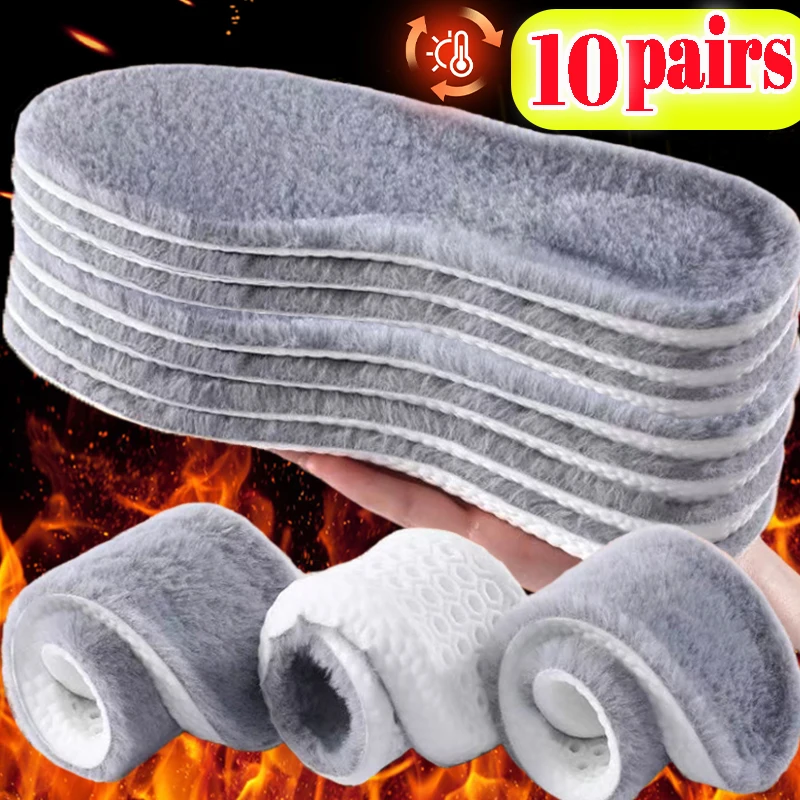 

Thicken Self Heated Insoles Winter Plush Insole Shock-absorbent Breathable Chill-proof Warm Fashion Women Men Absorbent Shoe Pad