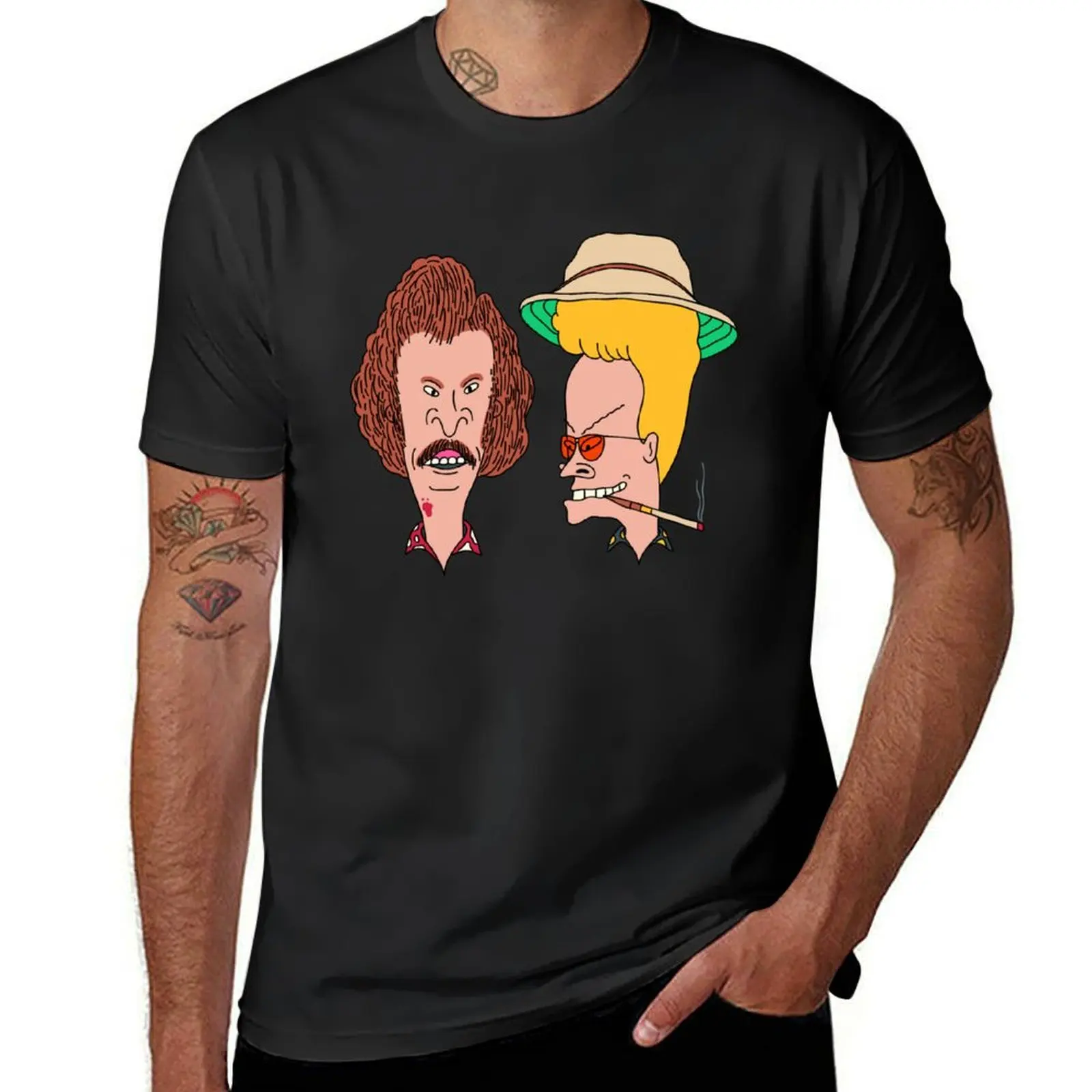 

Brown Beavis And Butthead movie Punks front and back T-Shirt blanks customizeds anime tees mens white t shirts