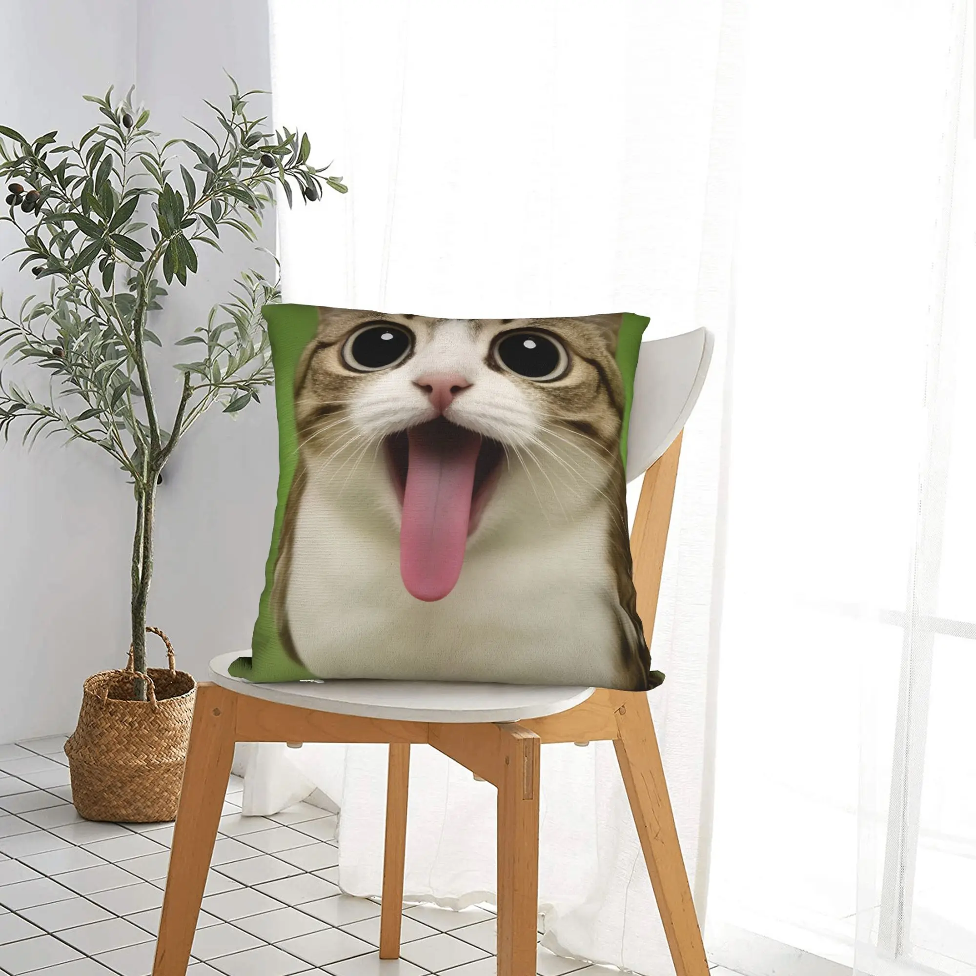 الإيطالية Brainrot Meowl القط البومة متعة ميمي وسادة غطاء الجرافيك غطاء الوسادة مضحك كيس وسادة ل أريكة ديكور المنزل