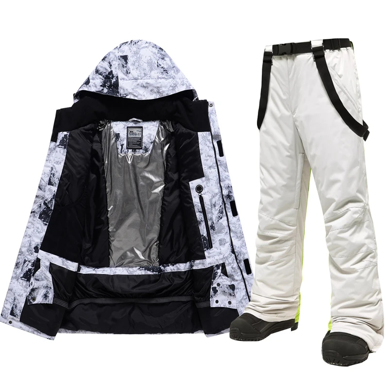

Winter -30 Degree Ski Suit For Men Windproof Waterproof Thick Warm Skiing Jacket Snow Pants Outdoor Male Snowboarding Clothing