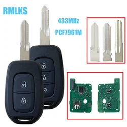 2/3 pulsanti chiave a distanza per Auto per Renault Sandero Logan Lodgy Dokker Dacia Duster 4A 7961 Chip 433Mhz Auto Smart Control sostituire