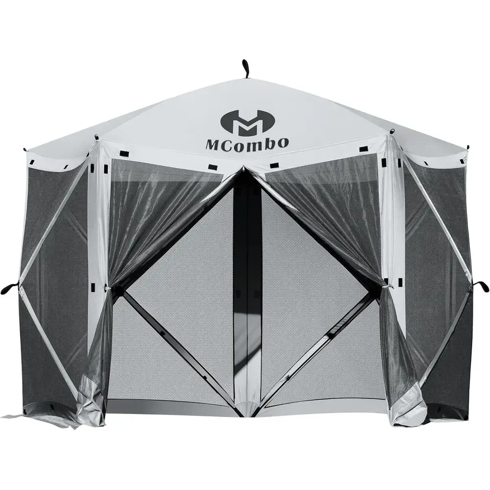 10x10 Instant Pop-Up Gazebo with Mesh, Outdoor Patio Shelter, Easy Setup Pavilion (Silver Gray)