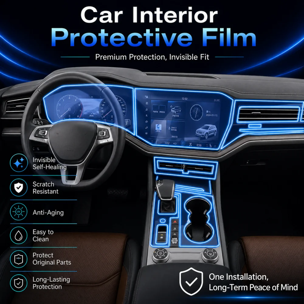 

For Volkswagen Touareg 2019-2025 TPU Car Accessories Dashboard Multimedia Navigation Transparent Anti-Scratch Protection Film