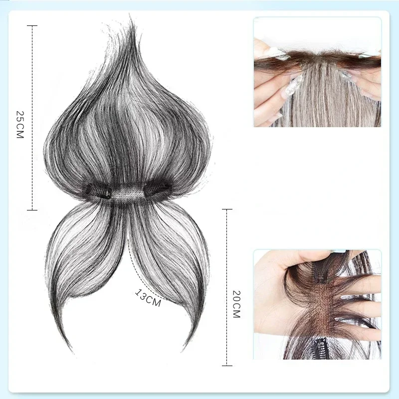 Menselijk Haar Pony Clip-In Pony Hair Extensions Natuurlijke En Nette Nep Kwastje Top Pruik Onzichtbaar Sluiting Pruik