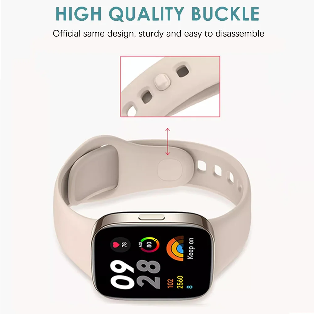 Watch Strap Bracelet For Xiaomi Redmi Watch 3 Smart Watch Replacement Silicone Strap For Redmi Watch3 Wristbands