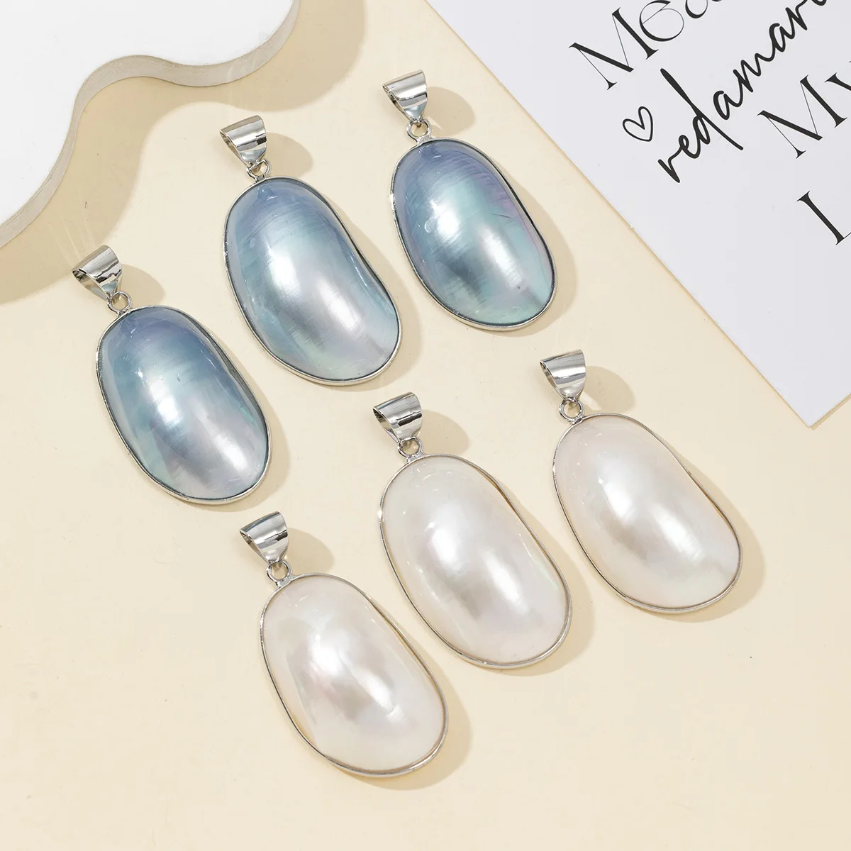 Sea water mabe diy White shell dyed necklace E-commerce popularity Trendy influencer fashion item