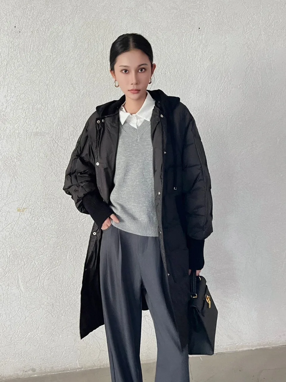 Winter Feste Mittlere Länge Mit Kapuze Unten Jacke Frauen Weiße Ente Unten Parker Unten Jacken Weibliche Einreiher Warme Outwears Mantel