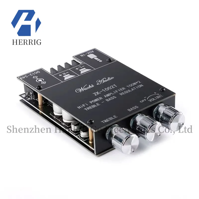

Audio amplifier board module 100W * 2 high and low frequency adjustment Bluetooth 5.0 subwoofer dual channel stereo shell