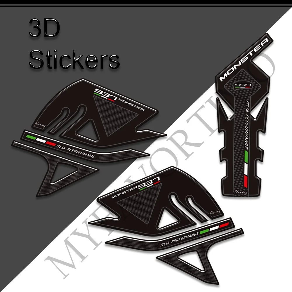 Motorcycle 3D Stickers For Ducati Monster 937 Decals Gas Fuel Oil Kit Knee Protection Tank Pad Grips 2021 2022 byDACHIMOTO Store