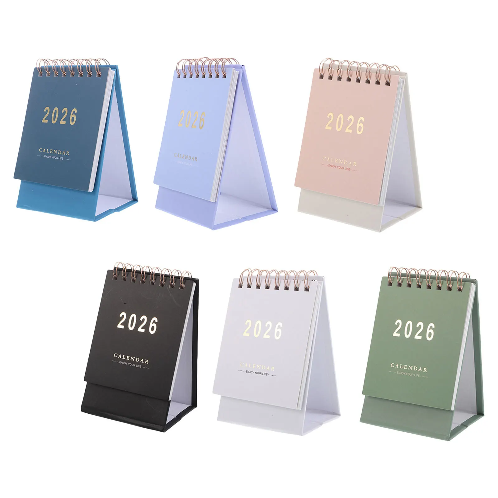 Calendrier de bureau quotidien, 6 pièces, décoration de bureau académique, Mini planificateur pliable, mémo 2026