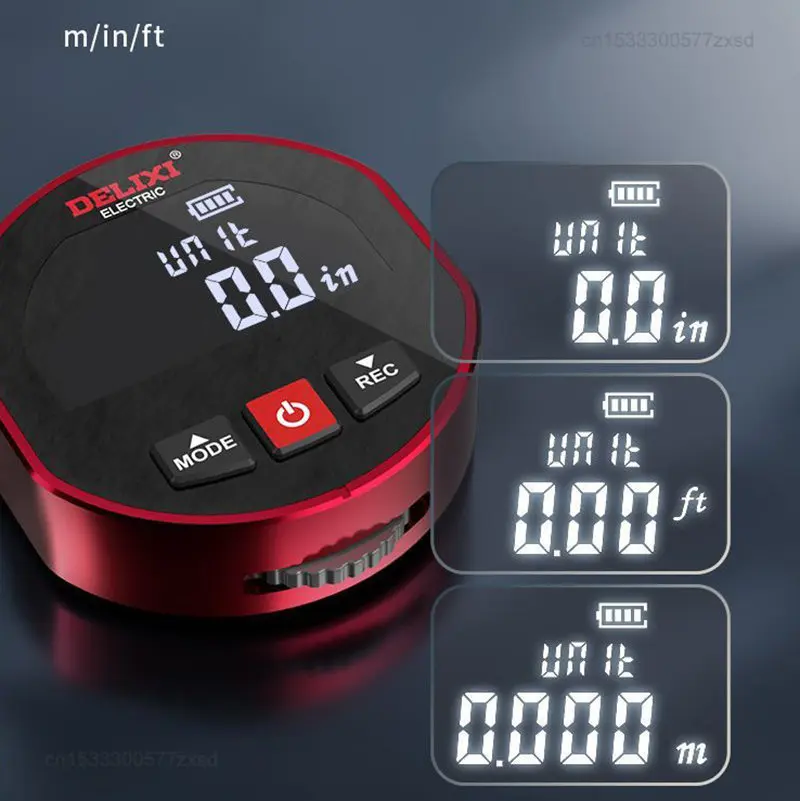 Imagem -04 - Xiaomi-delixi Rangefinder Fita Métrica Rolamento Ferramenta de Medição Rolo Régua Eletrônica Alta Precisão Pequeno Inteligente Longa Distância