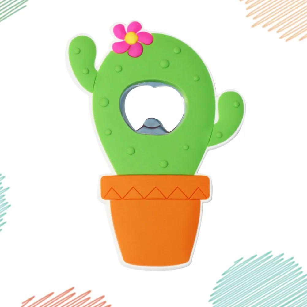 Cactus Bottle Opener Magnet – Decorative Fridge Sticker for Refrigerator, Home, Office, Bar & Restaurant
