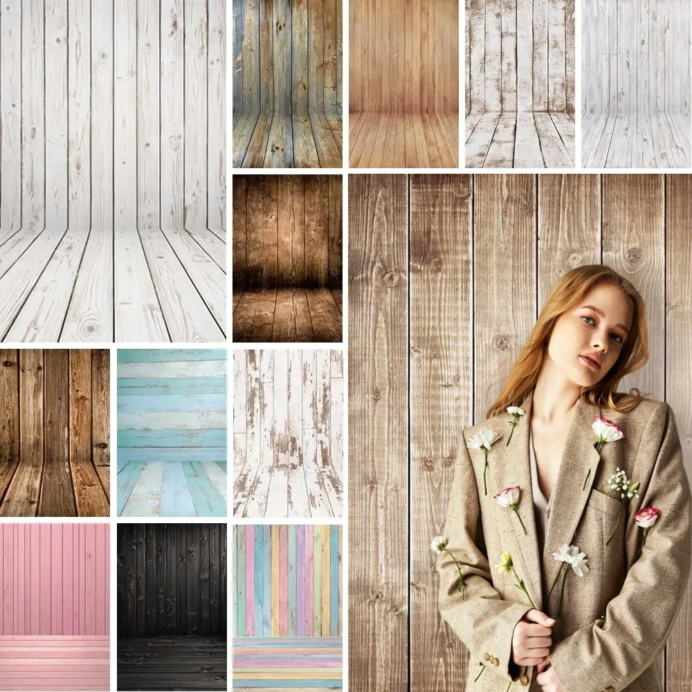 

MOON.QG Food Wood Backdrop Imitation Wood Birthday Newborn Baby Photography Background Rustic Wooden Backdrops for Photoshoot
