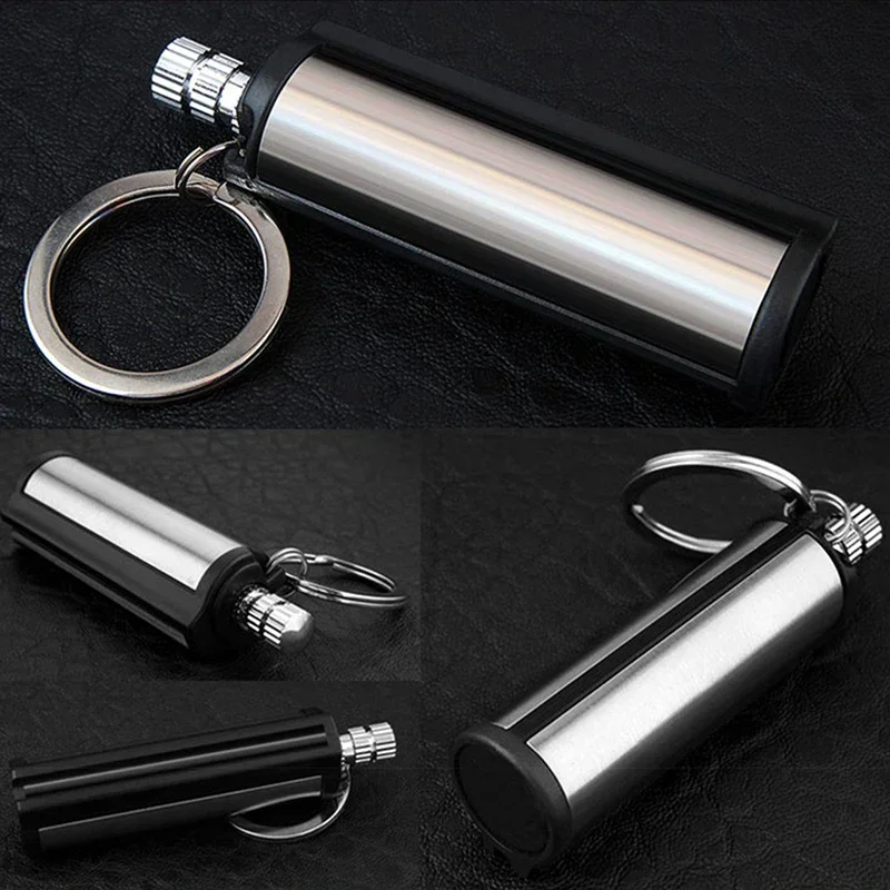 New Keychain, 10000 Times Waterproof, Creative Ignition Safety, Stainless Steel Matchstick Lighter, Personalized Outdoor Tool