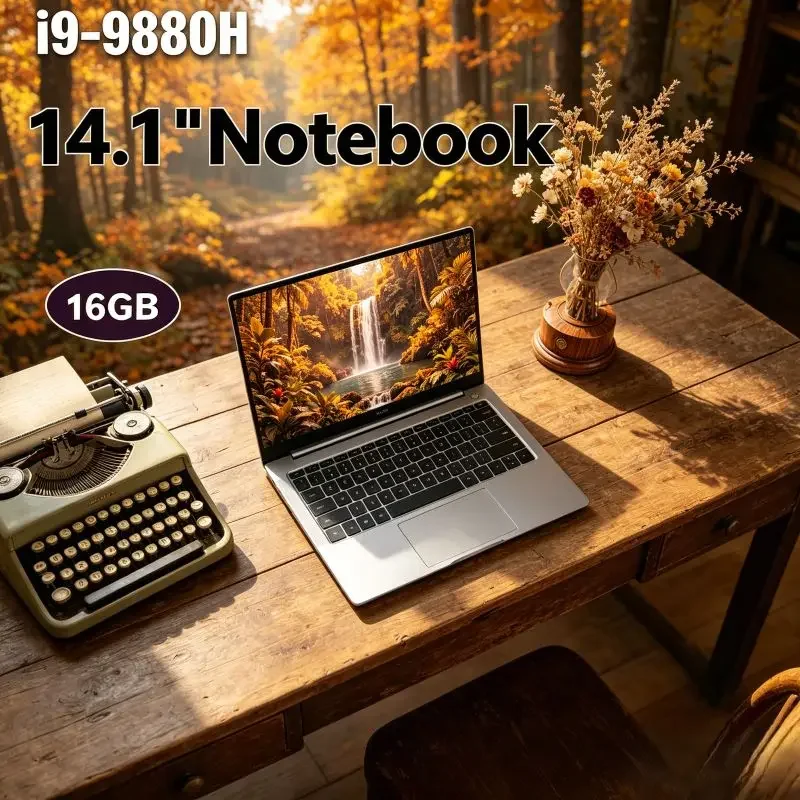 

Compact 14.1 Inch Portable Laptop, Fast Intel I9-9880H Processor, 16GB/32GB RAM, Windows 11, All-purpose Device for Work