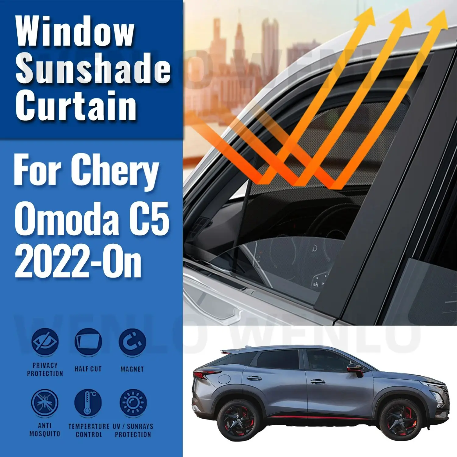 

For Chery Omoda C5 2024 2023 2022 Car Sunshade Visor Front Windshield Frame Curtain Rear Baby Side Window Sun Shade Shield