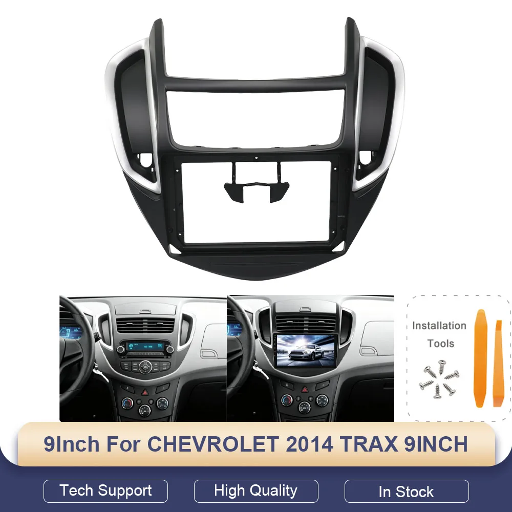 9 Inch 2DIN Car Stereo Dash Kit For Chevrolet Trax 2014-2016 Radio Fascia Panel CANBUS Harness Plug And Play