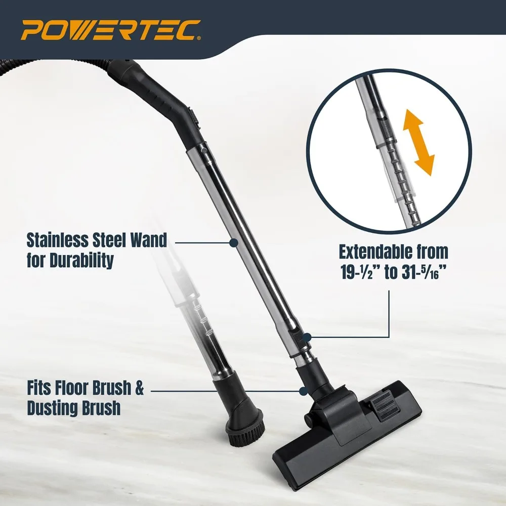 Kit di accessori per aspirapolvere umido e secco da 5 pezzi per la pulizia dell'officina con ingresso da 2-1/4 pollici