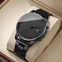Fashion Men Business Calendar Watches Simple Roma Dial Analog Quartz Watch for Men Clock Reloj Hombre（Without Box）