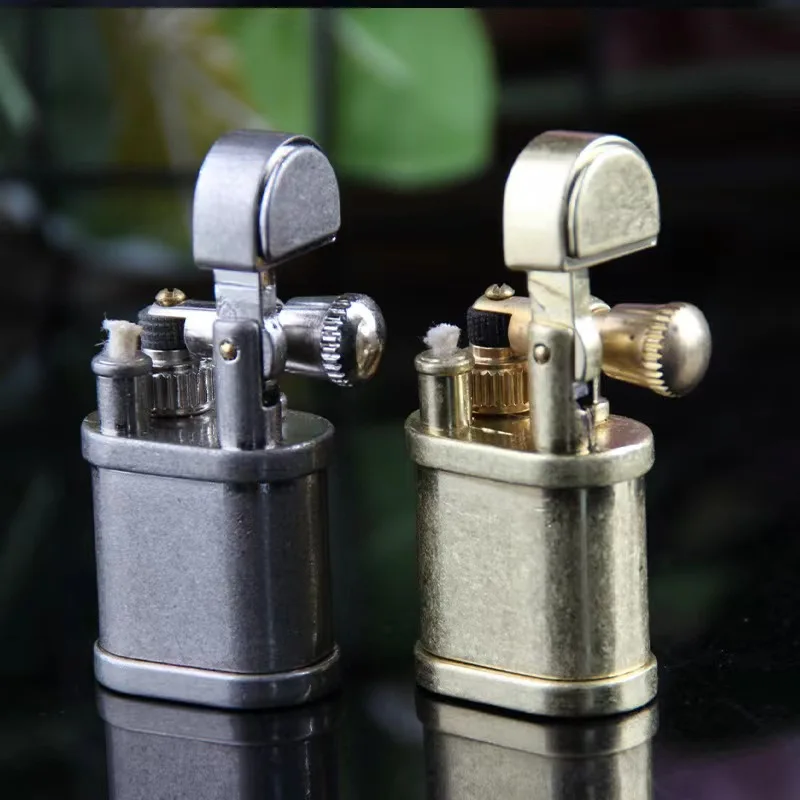 Vintage Retro Flint Petr Oil Lighter Metal Unusual Kerosene Lighter Survival Gadgets Men\'s Smoking Accessories Collection Gifts