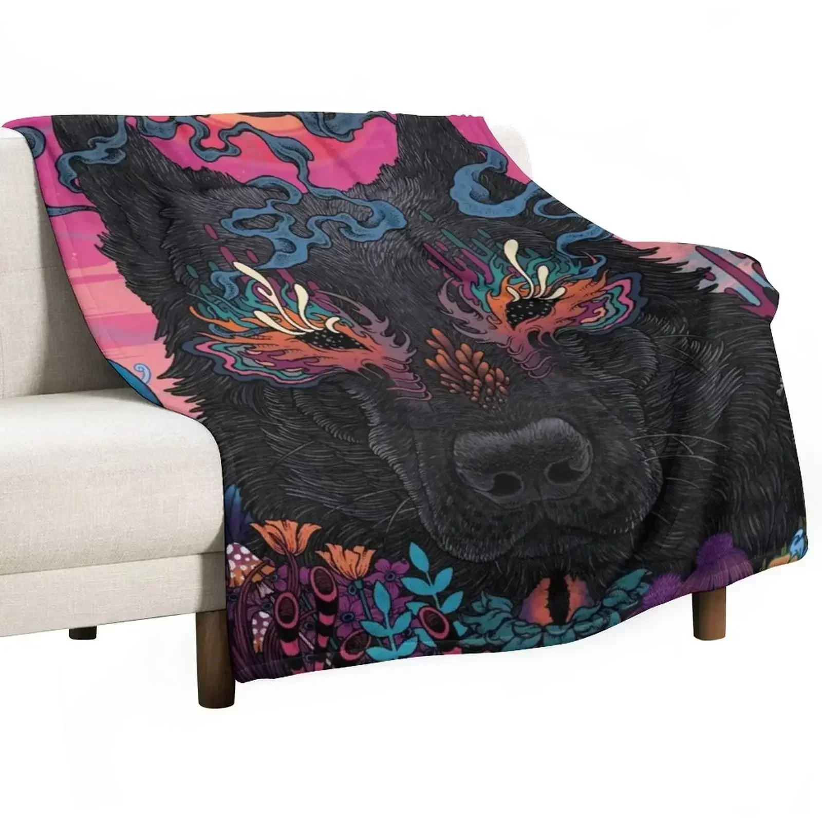 

New Black Eyed Dog Throw Blanket Blankets Sofas Of Decoration Polar Luxury Designer Flannel Fabric Blankets