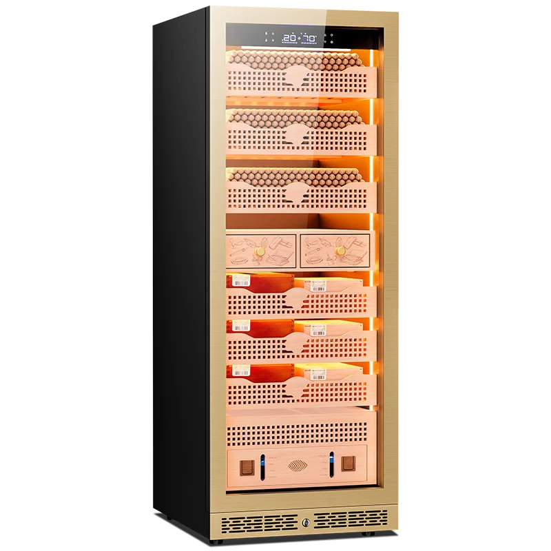 Humidor para Cigarros 608C Inteligente con WiFi, Temperatura y Humedad Constantes, Madera de Cedro, Compresor con Limpieza de Amoníaco por Alcohol