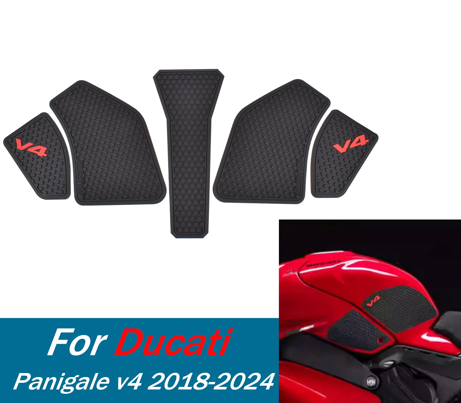 

Для Panigale v4 противоскользящие наклейки на топливный бак, крышка бензобака, защитная накладка для масла для Ducati Panigale v4 2018-2024, аксессуары для мотоциклов