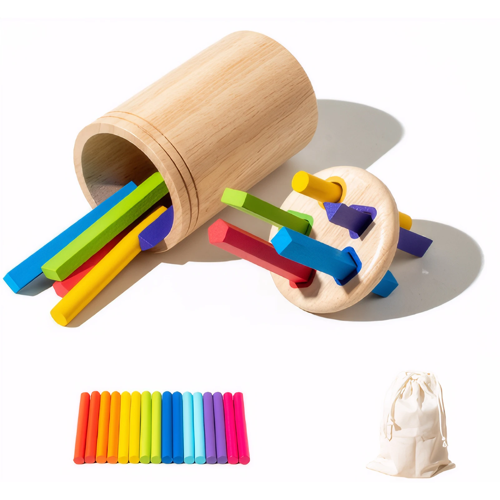 일치 정렬 스틱 균형 장난감 몬테소리 색상 나무 일치하는 장난감 모터 기술 수학 학습 교육 장난감 아이를위한